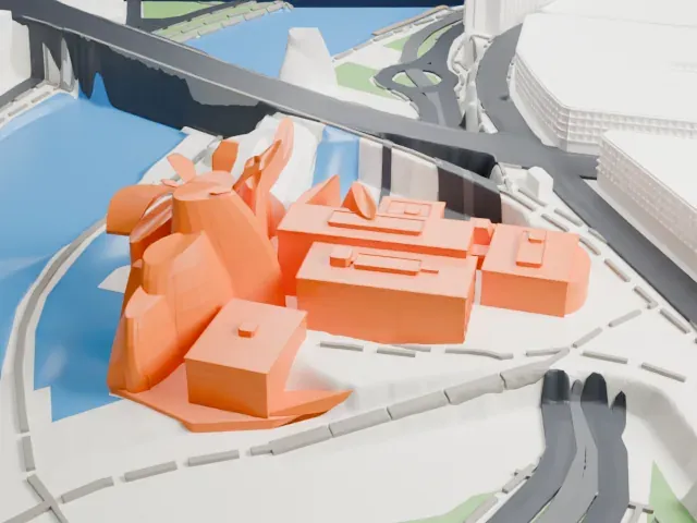 Guggenheim Museum Bilbao model, West view