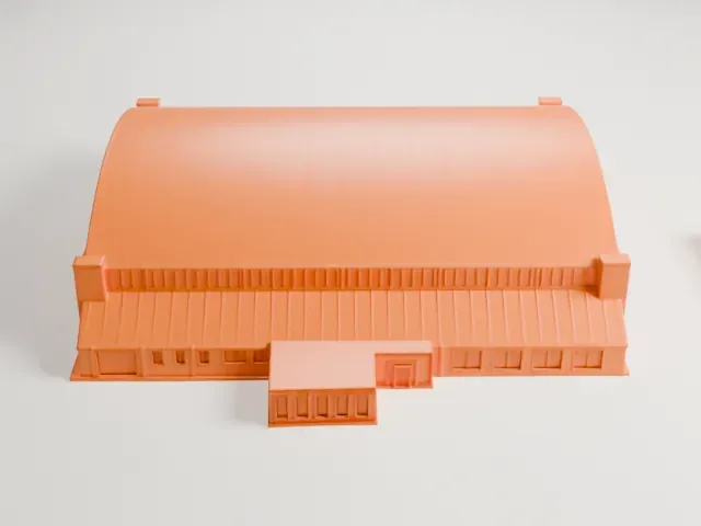 Gulfport Army Air Field Hangar model, East view