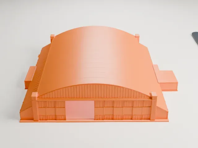 Gulfport Army Air Field Hangar model, South view