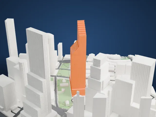 Guoco Tower model, East view