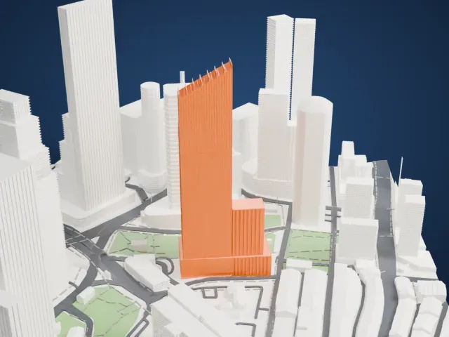 Guoco Tower model, North view
