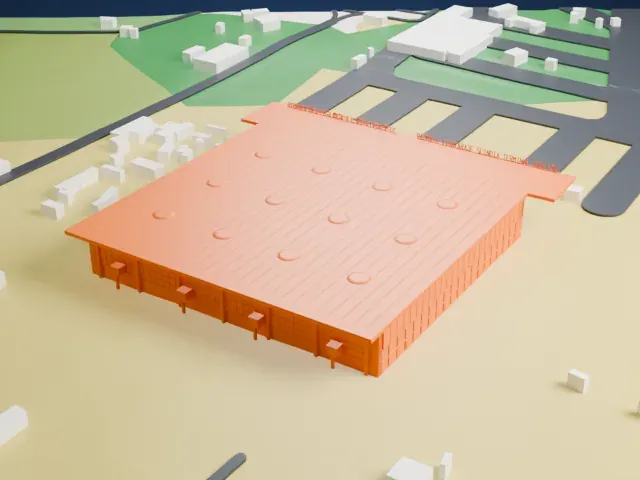 Gwalior Airport New Terminal model, South view