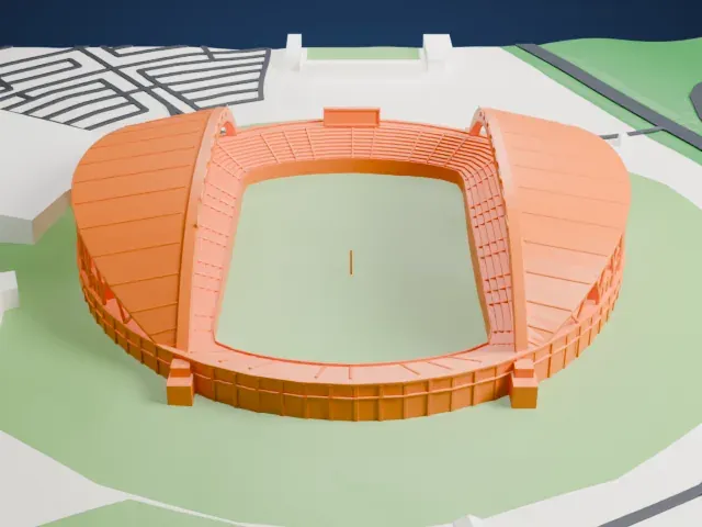 Gwangju World Cup Stadium model, North view