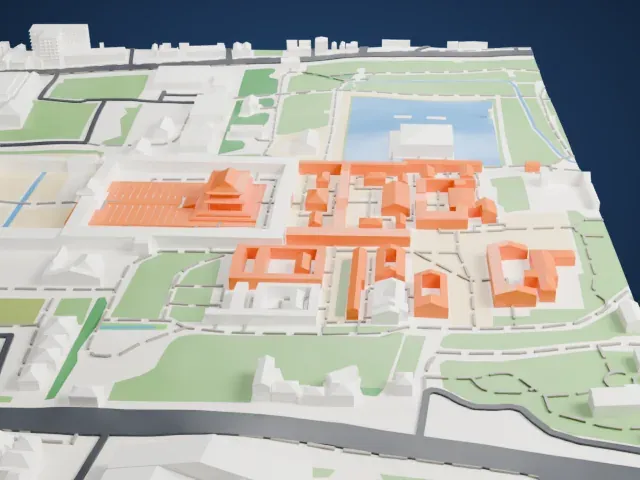 Gyeongbokgung Palace model, East view