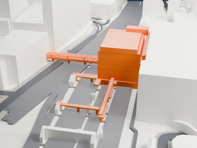 Hachiōji Station model, East view