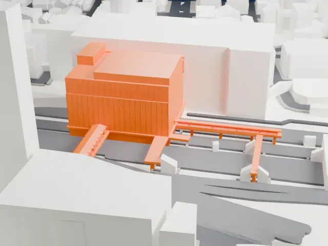 Hachiōji Station model, South view
