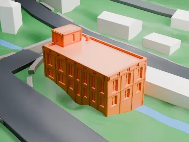 Haddock's Hall model, East view