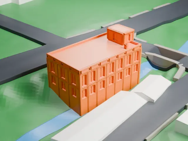 Haddock's Hall model, North view