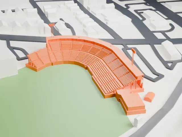 Hadlock Field model, North view