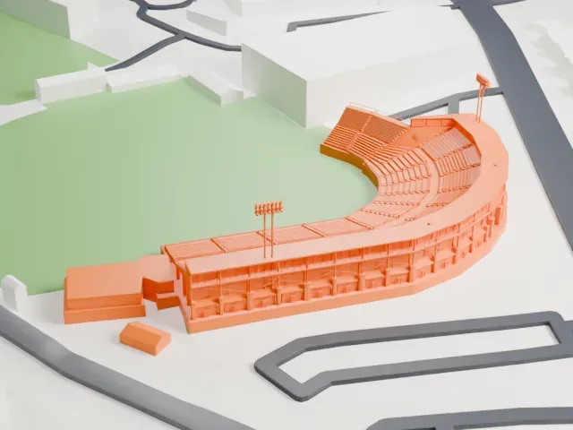 Hadlock Field model, West view