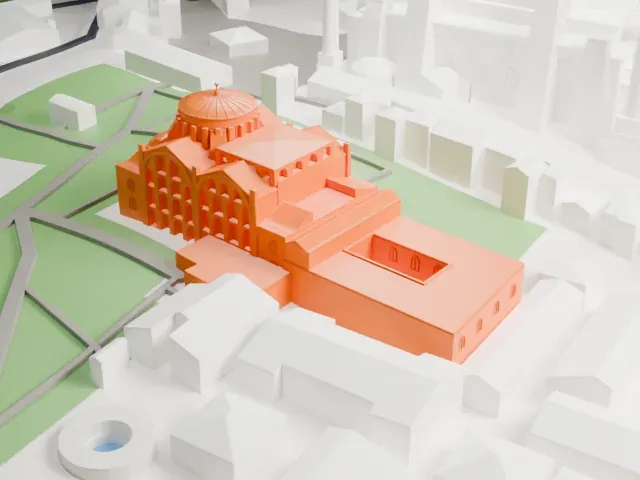 Hagia Irene model, North view