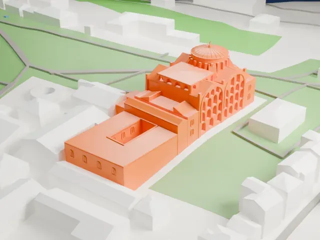 Hagia Irene model, West view
