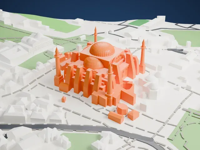 Hagia Sophia model, West view