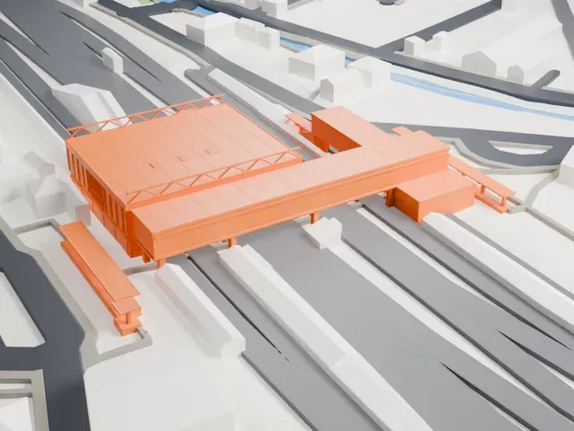 Haijima Station model, South view