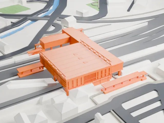 Haijima Station model, West view
