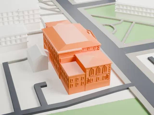Halifax Court House model, East view