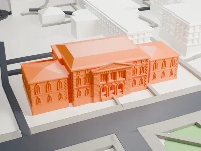 Halifax Court House model, North view
