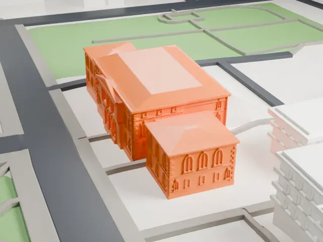Halifax Court House model, West view
