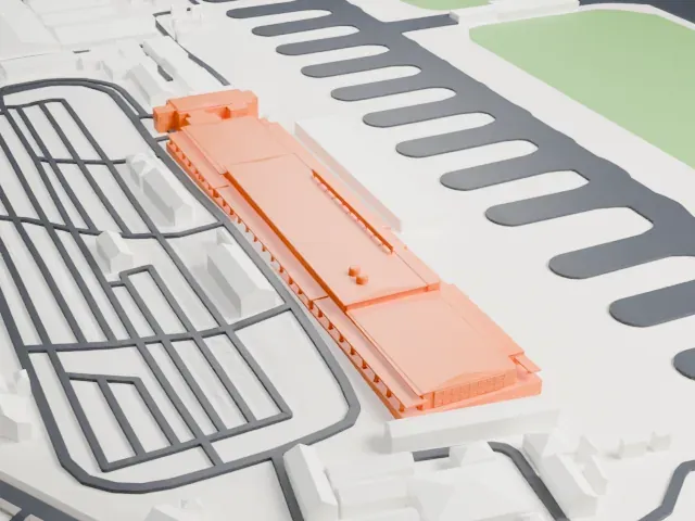 Halim Perdanakusuma Airport Main Terminal model, West view