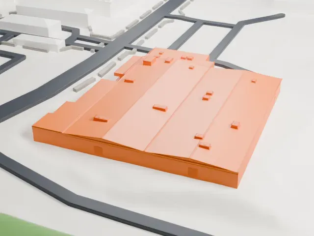 Hall of Flame Fire Museum model, North view