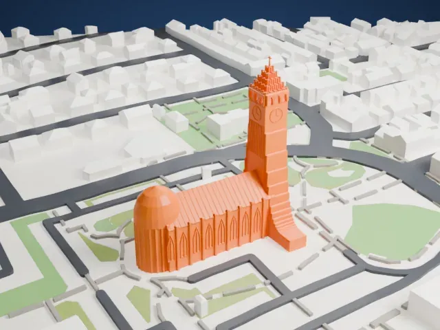 Hallgrímskirkja model, East view