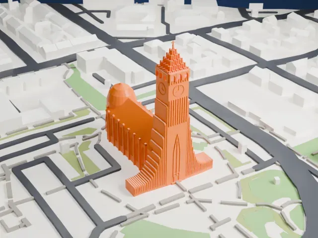 Hallgrímskirkja model, North view
