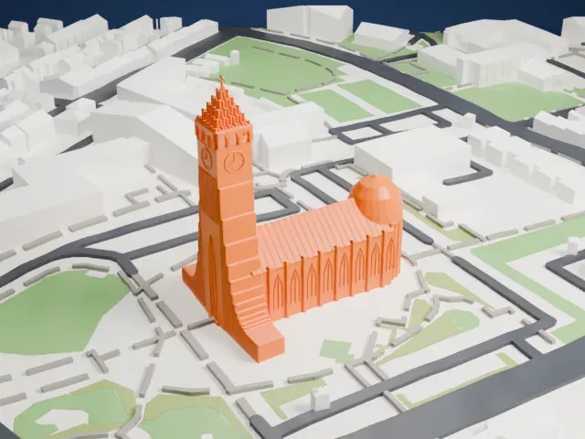Hallgrímskirkja model, West view