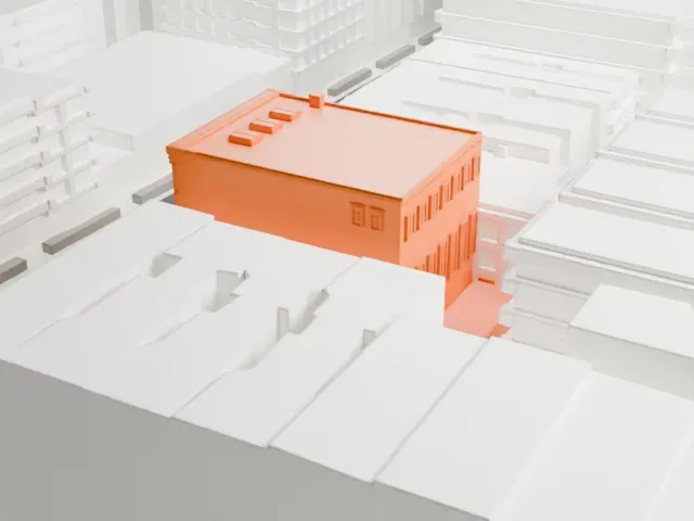 Hamilton Grange Library model, East view