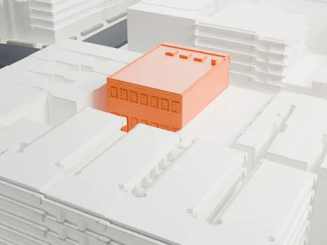 Hamilton Grange Library model, North view