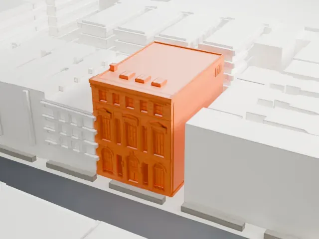 Hamilton Grange Library model, South view