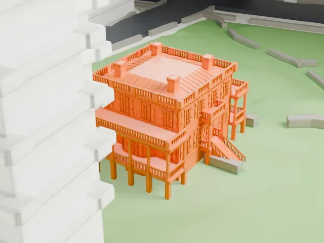 Hamilton Grange National Memorial model, West view