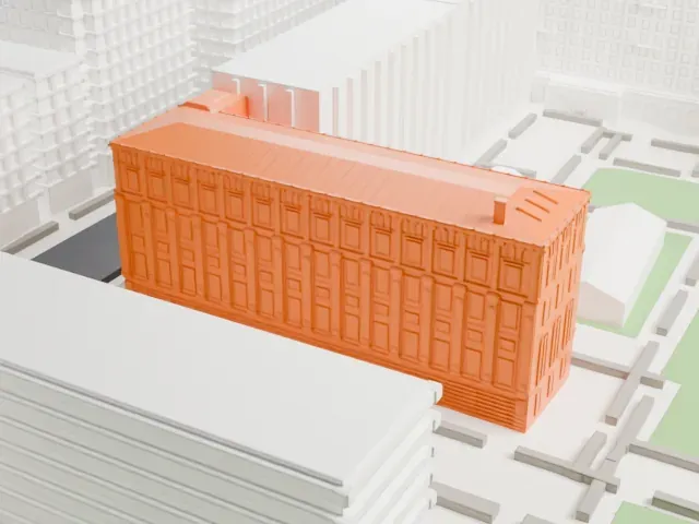 Hamilton Hall, Columbia University model, North view