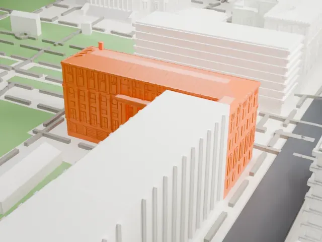Hamilton Hall, Columbia University model, South view