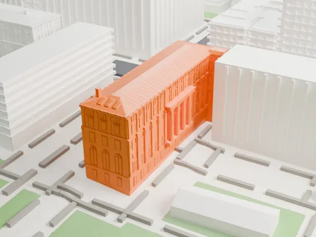 Hamilton Hall, Columbia University model, West view