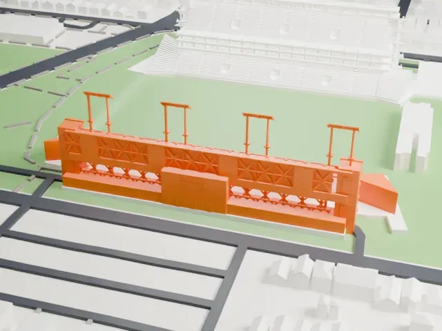 Hamilton Stadium model, East view