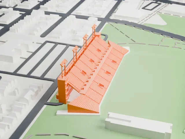 Hamilton Stadium model, North view