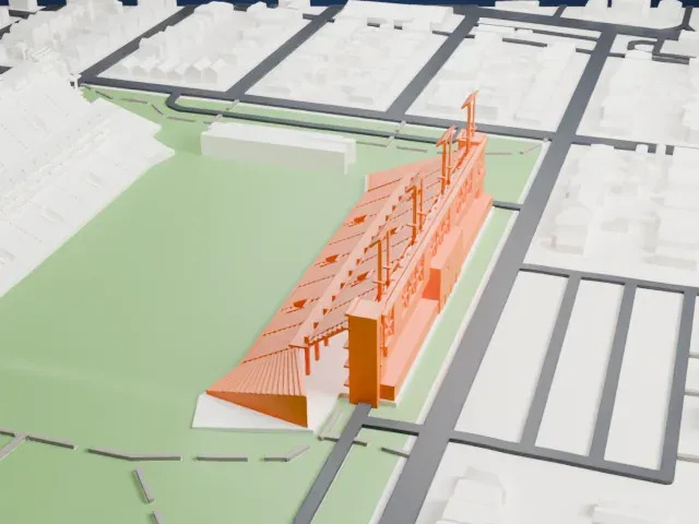 Hamilton Stadium model, South view