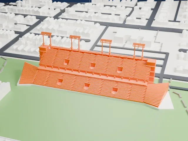 Hamilton Stadium model, West view