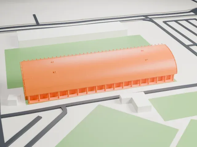 HaMoshava Stadium model, East view