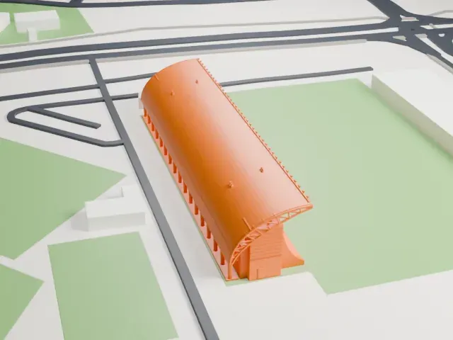 HaMoshava Stadium model, North view