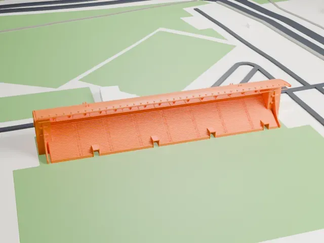 HaMoshava Stadium model, West view