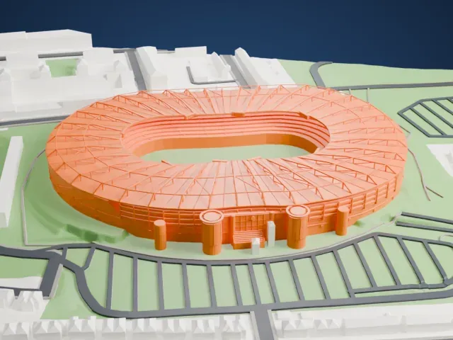 Hampden Park model, South view