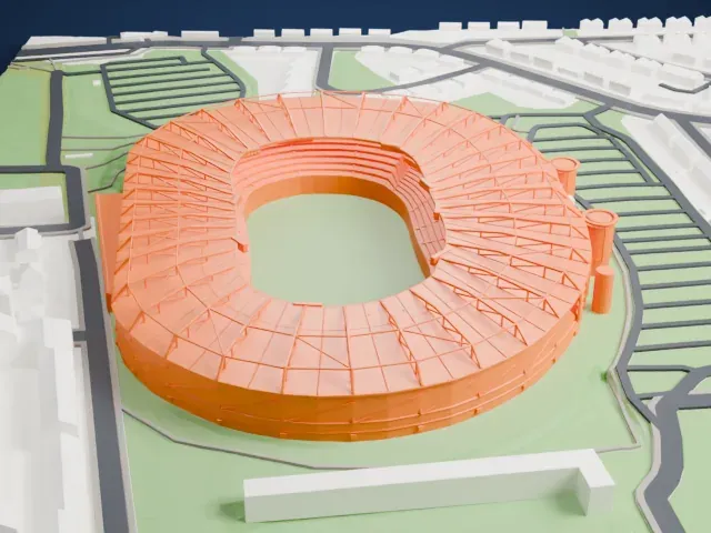 Hampden Park model, West view