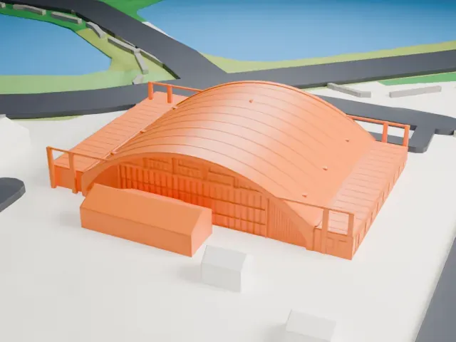 Hangar H, Copenhagen model, East view