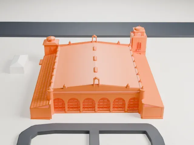 Hangar One (Los Angeles, California) model, East view
