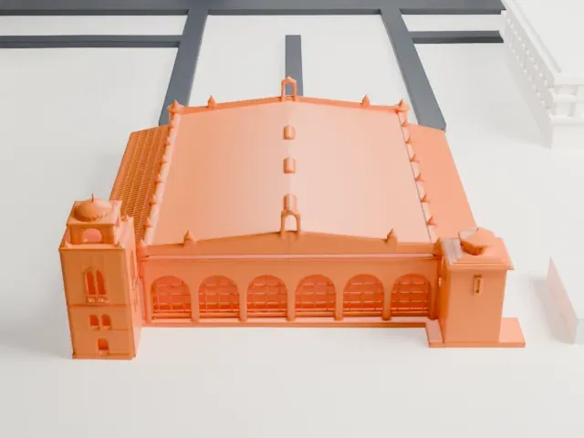 Hangar One (Los Angeles, California) model, West view