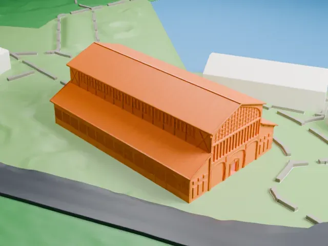 Hangar Y at Chalais-Meudon model, West view