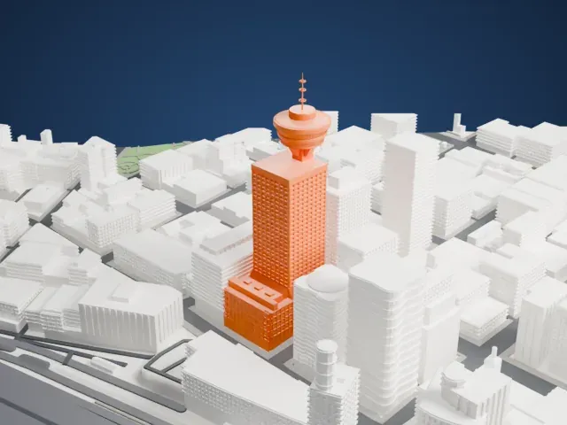Harbour Centre model, North view