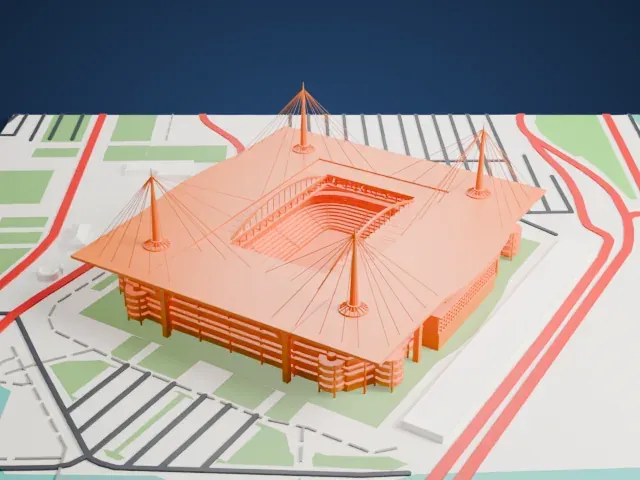 Hard Rock Stadium model, East view