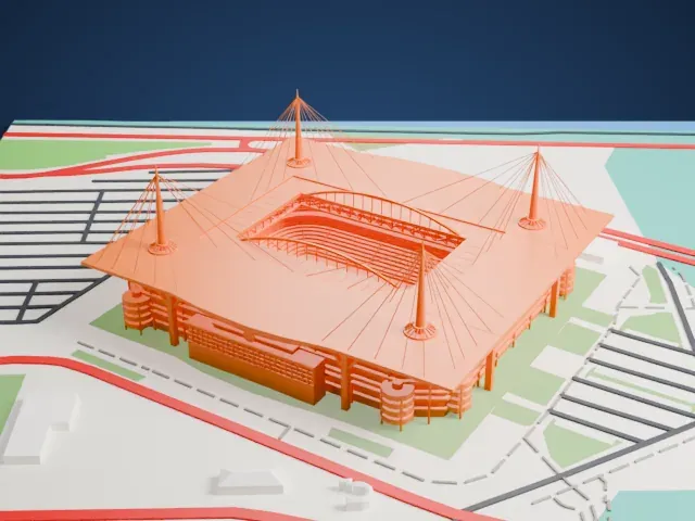 Hard Rock Stadium model, South view